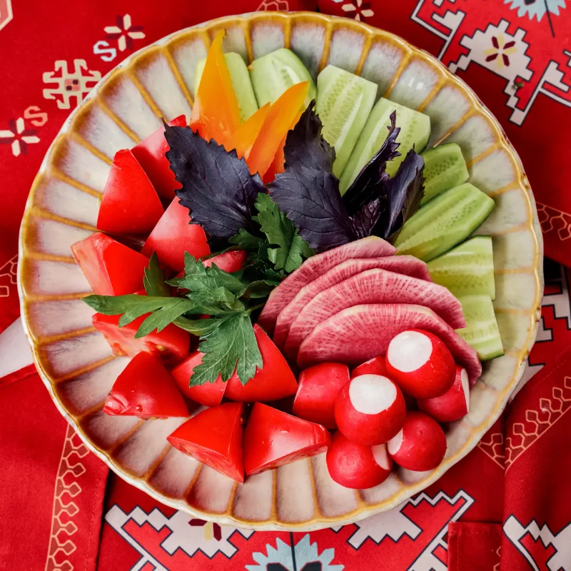 Нарезанные овощи