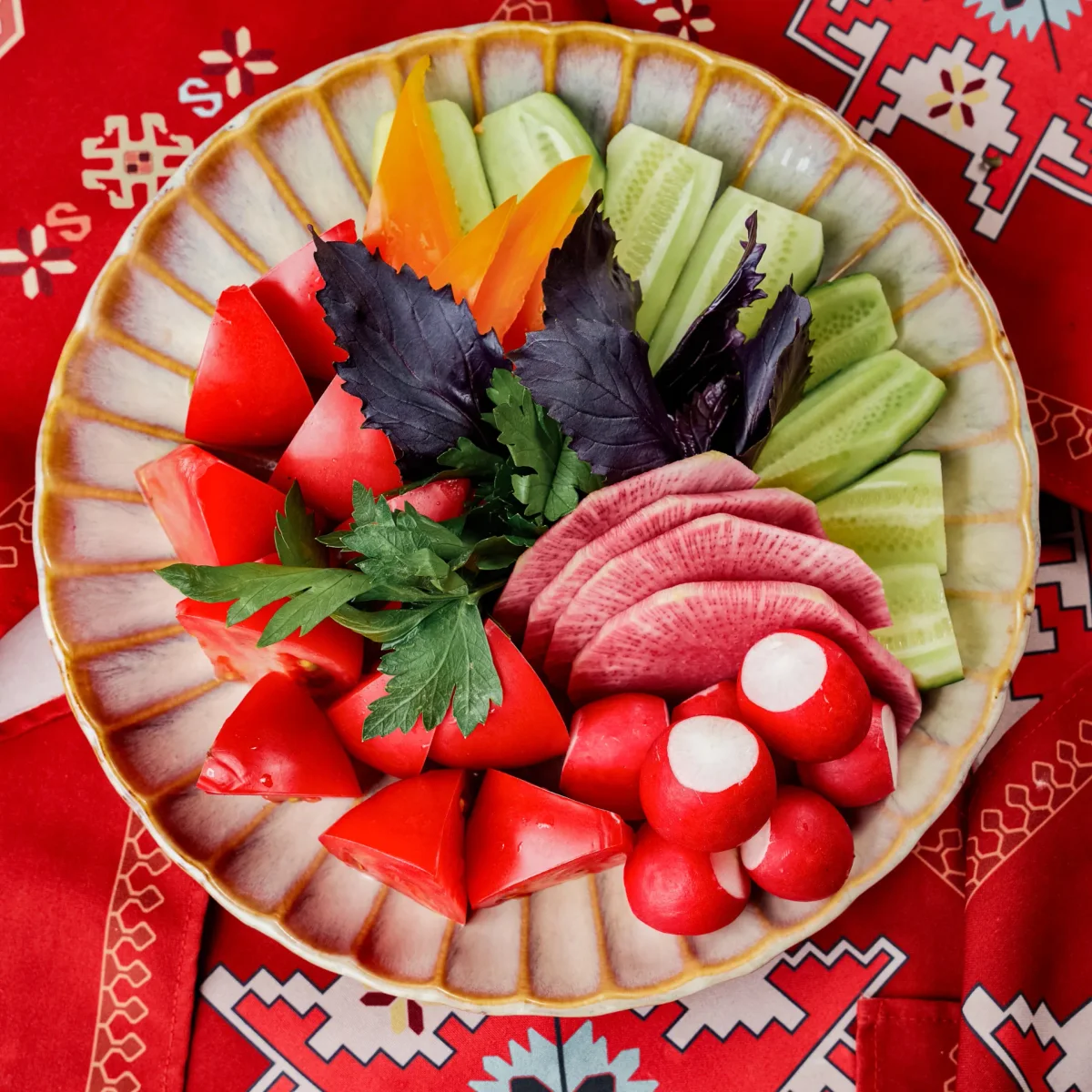 Нарезанные овощи